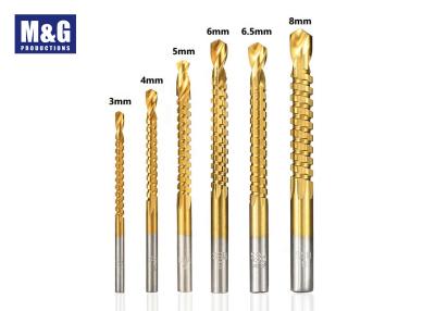 China HSS 6pcs 3-8mm Titanium Coated Twist Saw Drill Bit set For Metal Drilling for sale