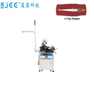 China Garment Shops Factory Zipper Assembly Machine Auto Preformed U Top Stop Welding Machine For Clogged Metal Zipper for sale