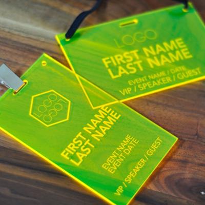 China Custom Acrylic Fluorescent Colorful Decoration/Advertising/Display/Sign Business Card Badges Plexiglass Card for sale