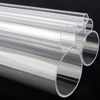 China 100% virgin material smooth surface will not over time be custom cavity yellow rigid clear acrylic transparent tubing tube 100mm 200mm 300mm thickness large diameter clear acrylic tubo de acrilico for sale