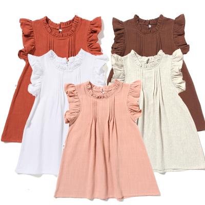 China Washable Summer Kids Casual Clothing Floating Sleeves Babies Dresses for sale