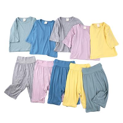 China 2022 Summer Middle Sleeve Baby Breathable China Kids Clothing OEM Manufacturer New Modal Navel Pants Sleepwear Night Wear Casual Pajamas for sale