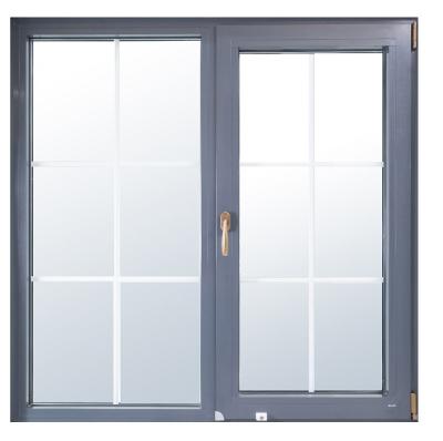 China Magnetic USA Standard Aluminum Casement French Windows For Sale Double Windows Cheap Thermal Stained Glass Action Manufacturers With Grille for sale