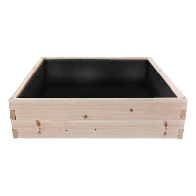 China 2021Outdoor Pastoral Large Square Garden Bed Flower Pot And Planters Box Wooden Planter Bed for sale