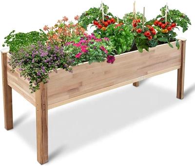 China 2021 Large Solid Wood-fir Hot Sales Planter Boxes Flower Pot Box Garden Planter Outdoor Raised Planting Box Bed for sale