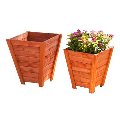 China 2021 Corrosion Resistance Plant Pots Wooden Planter Box For Flower Plant for sale