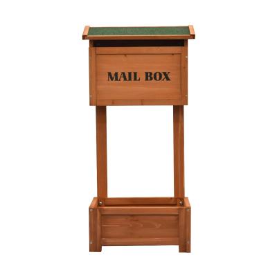 China Exterior Decoration Easily Assembled Front Door Mail Box Wooden for sale