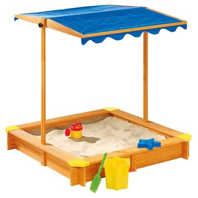 China Outdoor Decoration SAND MINES Kids Playhouse Easily Assembled Wooden Backyard in Natural for sale