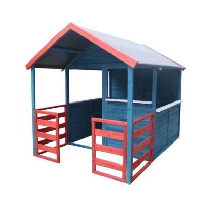 China Easily Assembled Outdoor Wooden Wooden Playhouses Slide Playground Kids Playhouse for sale