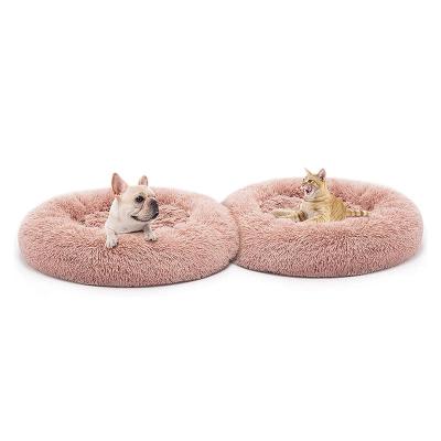 China Travel Cuddler Round Plush Dog Bed for Large Medium Small Dogs, Pet Sofa Washable Cushion Beds for sale