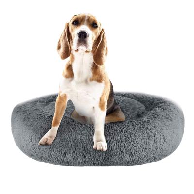 China Travel Long Plush Marshmallow Pet Bed Machine Washable And Original Soothing Faux Fur Dog And Cat Bed for sale