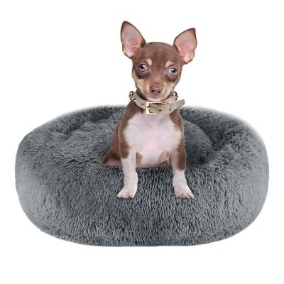 China Travel Amazon's Best Selling Plush Faux Fur Plush Dog Cat Cushion Bed for Small Medium Dogs and Cats for sale