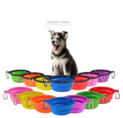 China Sustainable Pet Driver Collapsible Dog Bowl Portable Travel Water Food Collapsible Food Bowls With Carabiner Clip for sale