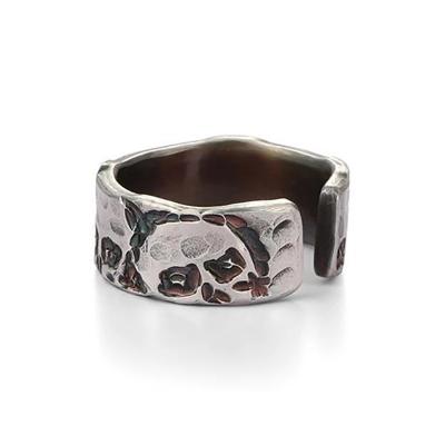 China Original Hand-forged Adjustable Ring Domineering Exaggerated Trendy Charm Retro New Opening Skull Craft Men's Silver Jewelry for sale