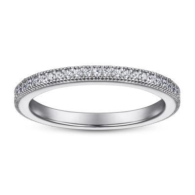 China Hot Selling S925 Style S925 Silver Inlaid Silver Frontier Plain Ring Plain Index Finger Ring Female Full Niche Diamond Ring for sale