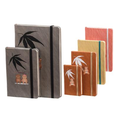 China Creative Hardcover School Notebook Planner Diary Notebook Cute Printed Stripe PU Cover Notebooks Maker for sale