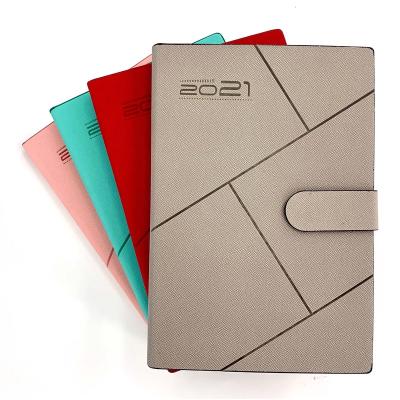 China Printed 2021 Custom PU Planners New Arrivals Luxury Notebook Cover and Pink Notebook Magnet Clasp Diary for sale