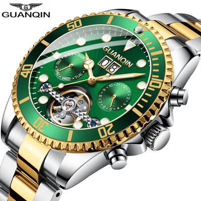 China GuanQin Automatic Date Automatic Mechanical Wrist Men's Promotional Men's Watches Luxury Wristwatch for sale