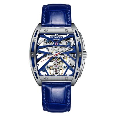 China Moon Phase Guanqin 2020 New Open Square Skeleton Movement Men's Automatic Mechanical Wristwatches for sale