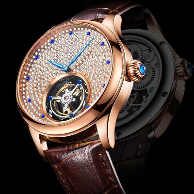 China Real Day/Date Tourbillon Luxury Men's Watch With Flight Tourbillon Movement Sapphire Mechanical Mens Wristwatch OEM Watch Luxury for sale