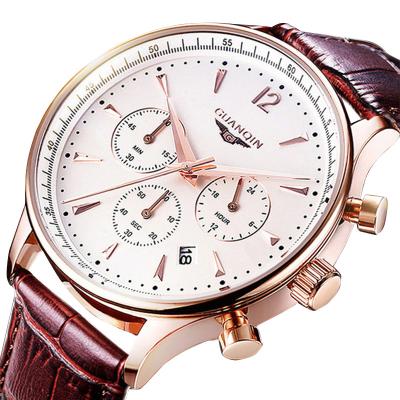 China China Manufacturers Mens Auto Date Good Reputation OEM Watches In Wristwatches GuanQin Quartz Wristwatches for sale