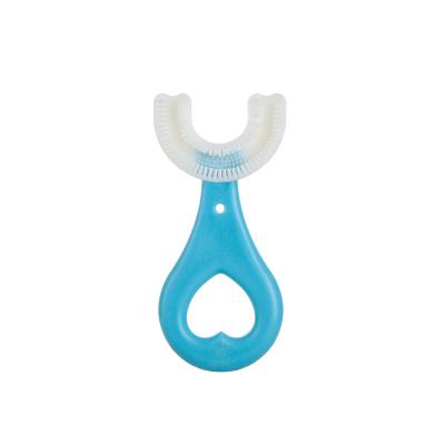 China Hand-operated children's U-toothbrush soft silicone children baby bristle toothbrush for sale