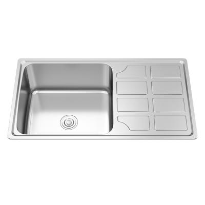 China Without Faucet Cheap Under Mount Single Bowl Kitchen Sinks With Drain Panel for sale