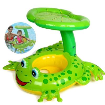 China Inflatable Swimming Ring Inflatable Toys Pool Floats Frog Umbrella Baby Water Sunshade For Kids Water Pool Rafts for sale