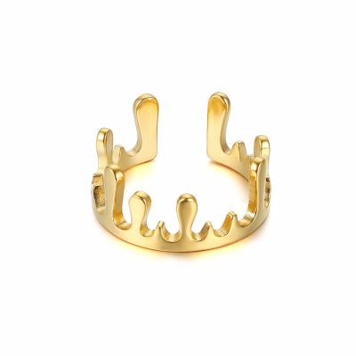 China FASHIONABLE No Crown Ring 18k Gold Plated Easy Open Fade Fashion Stylish Stainless Steel Adjustable For Women for sale