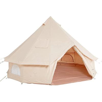 China Camouflage Play/Field Yurt Canvas Tent Bell Tent with Stove Jack Zipped Removable Floor for Glamping Truck Car Camping for sale