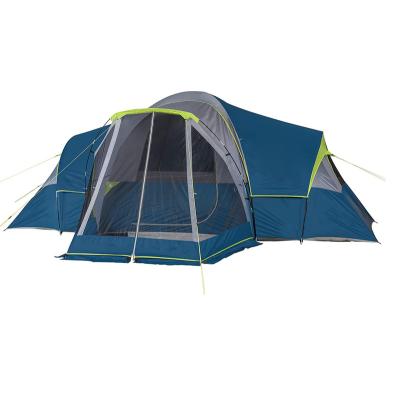 China Camouflage/Field Play Tent Trail 10-Person Family Camping Tent with 3 Rooms and Screen Porches, Blue for sale