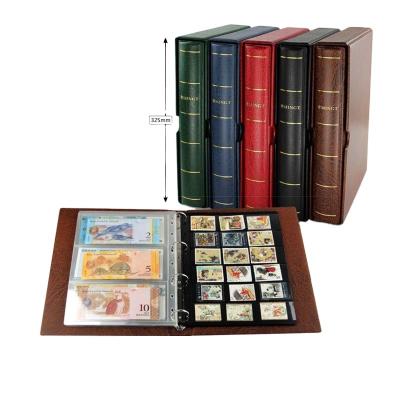 China Classic PU PU Binder with Ring Empty Binder Albums Book Case Storage Case 4 Stock for Stamps, Documents Banknotes for sale