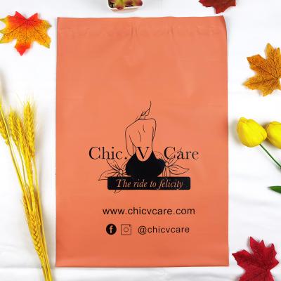 China Strong adhesive high quality custom printed matte orange polymailers envelope mailing plastic mailing bags with logo for sale