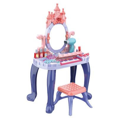 China 2021 Hot Selling New Popularity ABS Products Purple Piano Castle Beautiful Diecast Dresser Table Toy Acousto-optic for sale