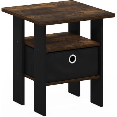 China (Other) Adjustable Side Nightstand Table Living Room Brown Nightstand Bedside Table Natural Wood for sale