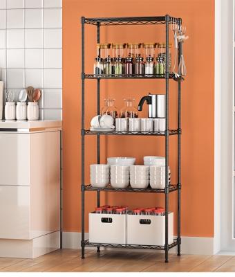 China Sustainable Heavy Duty 5-Tier Powder Coated Shelving Storage For Home Furniture for sale