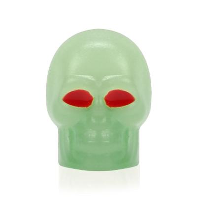 China Universal Green ABS Skull Fluorescent Car Tire Valve Cover Glow-in-the-Dark ABS Material for sale