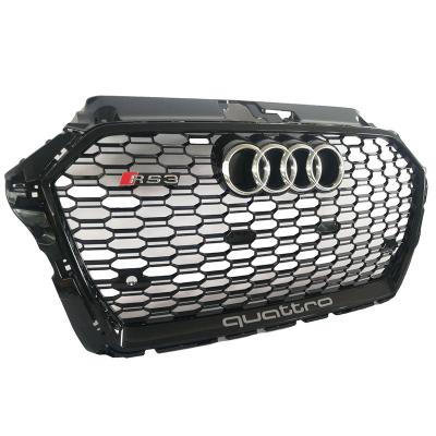 China Plastic Suitable For 17-19 Audi A3 Upgrade Body Kit RS3 Mid-Range Radiator Grille for sale