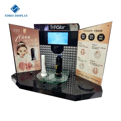 China Custom PMMA Lit Design LCD Screen Cosmetic Countertop Display Acrylic With Video Voice Player for sale