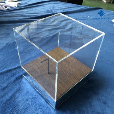 China Brands Store Custom Design Brands Store Wood Base Acrylic Counter Display Case for sale