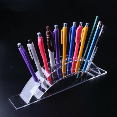 China Temperature Display 24 Holes Desk Accessories Stationery Shelf Acrylic 12 Pen Display Stand for sale