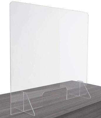 China Handmade Transparent Clear Acrylic Office Divider Desk Sneeze Guard Protection Acrylic Isolation Board for sale