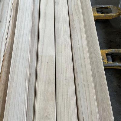 China Plant Pine Triangle Shape Eco - Friendly Wood Strips Paulownia Chamfer Wood Strips for sale