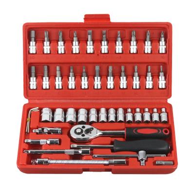 China ADEGSO 46 Pieces Household Sheath Assembly Tools Household Fly Hand Wrench Set Auto Repair Maintenance Set Hardware Tool Box for sale