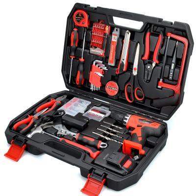 China New household household electric drill 129 pieces of hardware combination tools maintenance tool box electric tool kit for sale