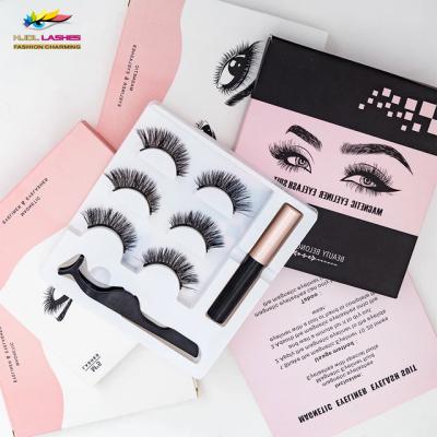 China OEM ODM Flexible Soft Magnetic Eyelashes Cut 2 Second To Wear No Glue Hair Curler Eye Lash Magnetic Eyelashes for sale