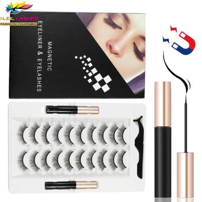 China OEM ODM Flexible Soft Magnetic Eyelashes Cut 2 Second To Wear No Glue Hair Curler Eye Lash Magnetic Eyelashes for sale