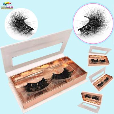 China 100% Real 3D Fluffy Golden Hair Multi Length 18mm 25mm Mink Eyelash Luxury With Private Custom Packaging Box for sale