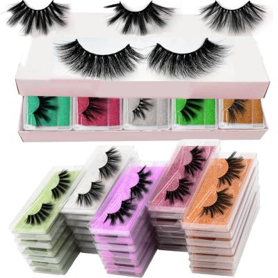 China Wholesale Box 5D 25Mm Multi Length Packaging Eye Lashes Premium Real 8D Seller With Custom Mink Eyelash for sale