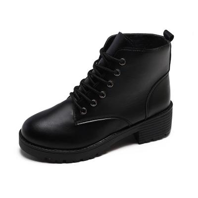 China Round Autumn and Winter 2023 New Style Boots Women's Shoes Korean Style Lace-up Handsome Student Martin Boots Women for sale